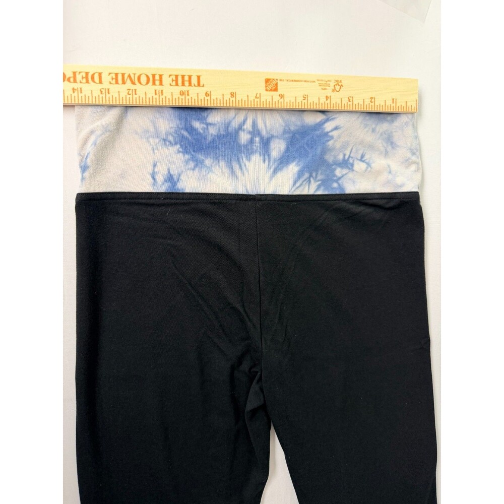 Victoria's Secret Women's M Black Tie Dye Foldover Flare Yoga Pants - Picture 6 of 10
